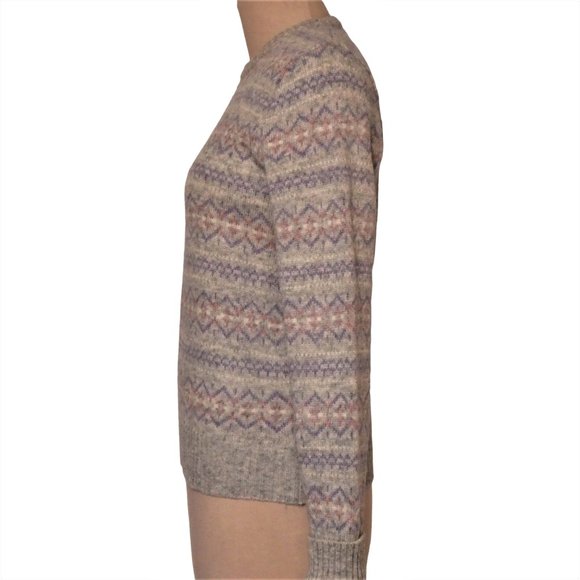 Parkhurst Vintage 100% Shetland wool Fair Isle Crew Neck Sweater Size L - Picture 3 of 8